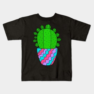 Cute Cactus Design #181: Cactus In A Special Pot Kids T-Shirt